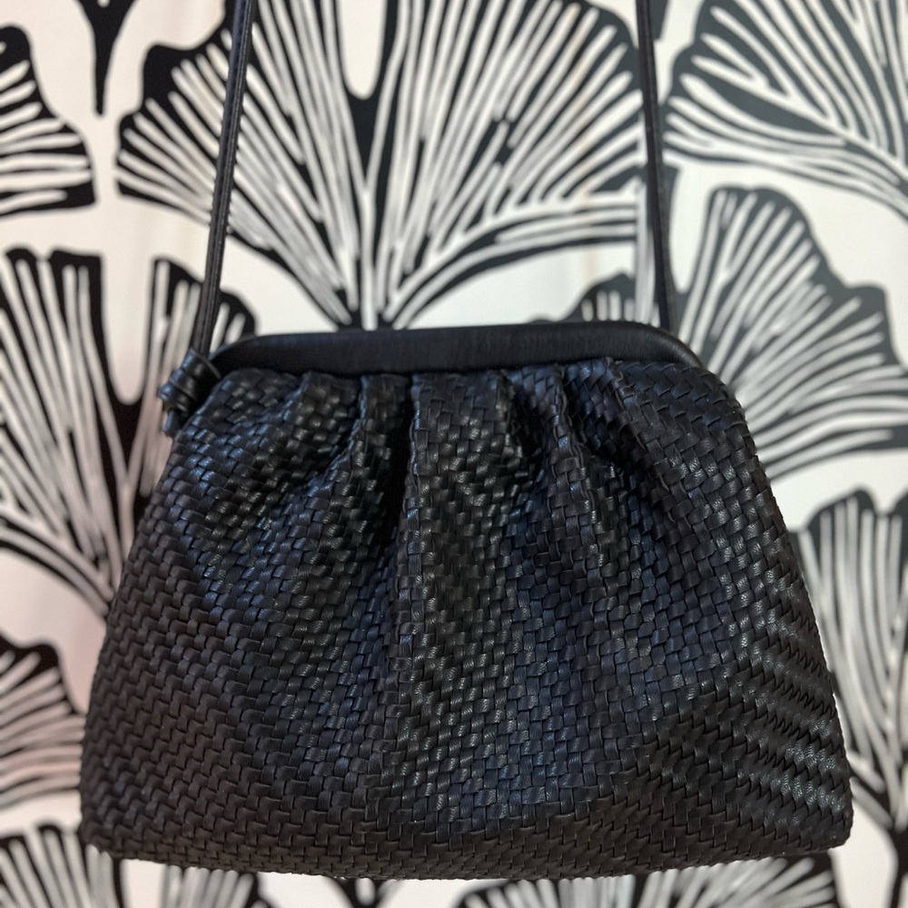 Anthropologie Black Woven Crossbody Bag